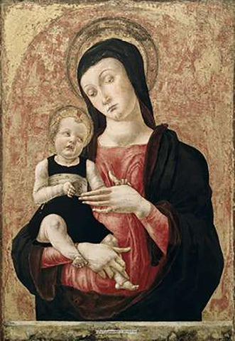 Madonna and Child Black Ornate Wood Framed Art Print with Double Matting by Vivarini, Bartolomeo