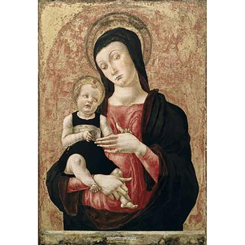 Madonna and Child White Modern Wood Framed Art Print by Vivarini, Bartolomeo