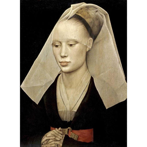 Portrait of a Lady Black Modern Wood Framed Art Print by Van Der Weyden, Rogier