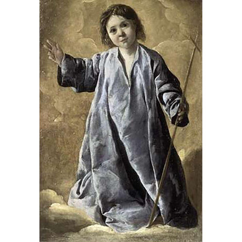 Museumist Child Gold Ornate Wood Framed Art Print with Double Matting by De Zurbaran, Francisco