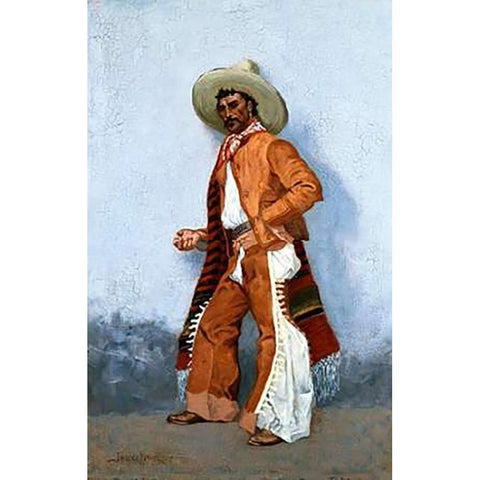 A Vaquero Black Modern Wood Framed Art Print by Remington, Frederic