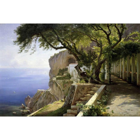 Amalfi Black Modern Wood Framed Art Print with Double Matting by Aagaard, Carl Frederic