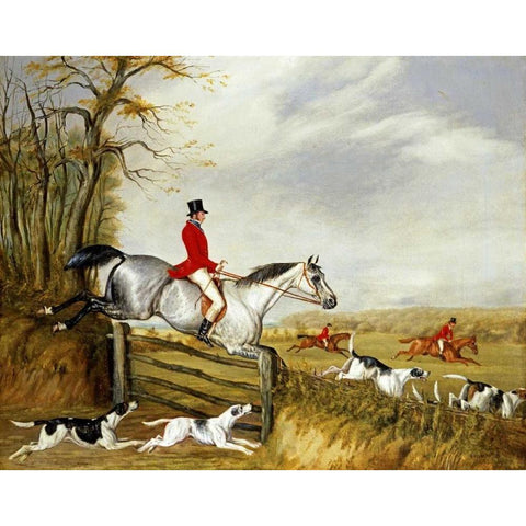 The Belvoir Hunt Gold Ornate Wood Framed Art Print with Double Matting by Alken, Henry Thomas