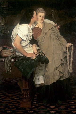 The Honeymoon (Reign of Augustus) Black Ornate Wood Framed Art Print with Double Matting by Alma-Tadema, Sir Lawrence