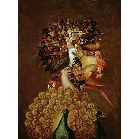 The Air White Modern Wood Framed Art Print by Arcimboldo, Giuseppe