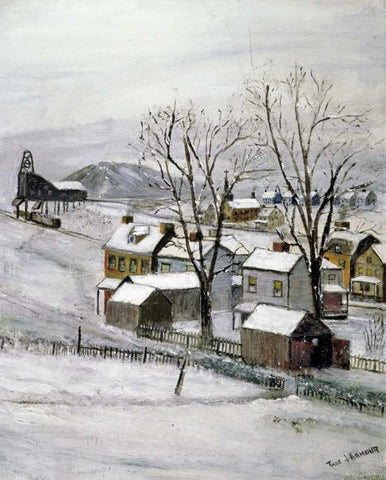 Coal Town Black Ornate Wood Framed Art Print with Double Matting by Armour, Thomas J.