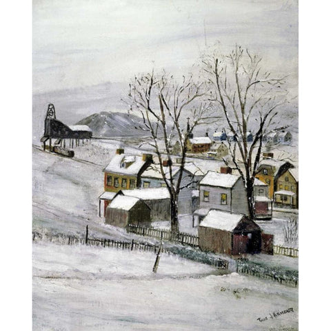 Coal Town Gold Ornate Wood Framed Art Print with Double Matting by Armour, Thomas J.