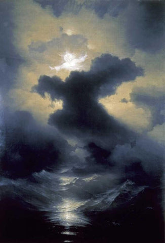 Chaos - the Creation White Modern Wood Framed Art Print with Double Matting by Aywasovski, I.