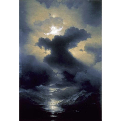 Chaos - the Creation Black Modern Wood Framed Art Print by Aywasovski, I.