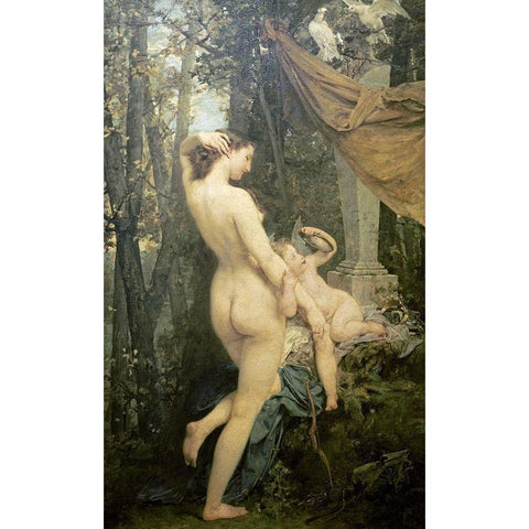Toilette of Venus Gold Ornate Wood Framed Art Print with Double Matting by Baudry, Paul Jaques Aime