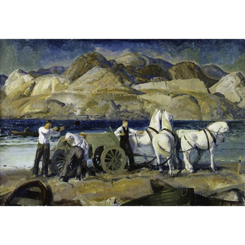 The Sand Team White Modern Wood Framed Art Print by Bellows, George