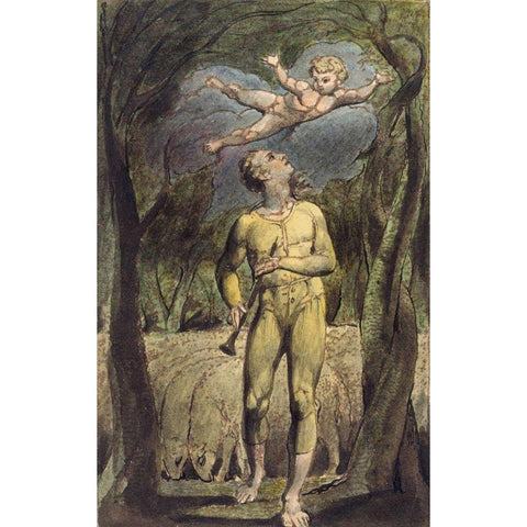 Songs of Innocence and of Experience White Modern Wood Framed Art Print by Blake, William