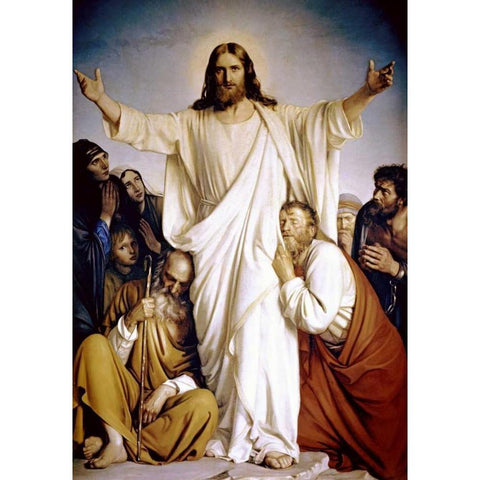 Christ the Consoler White Modern Wood Framed Art Print by Bloch, Carl