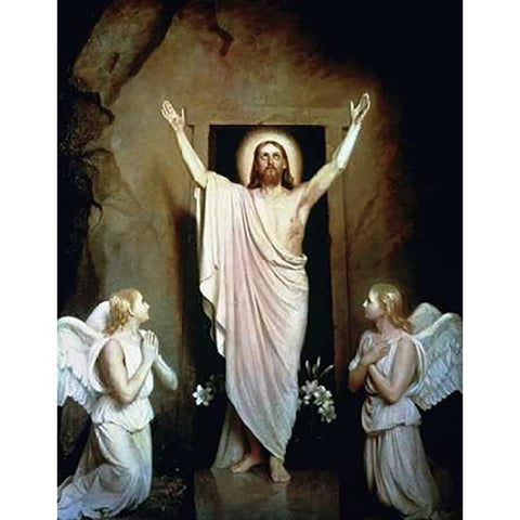 The Resurrection Gold Ornate Wood Framed Art Print with Double Matting by Bloch, Carl