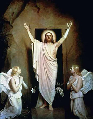 The Resurrection White Modern Wood Framed Art Print with Double Matting by Bloch, Carl