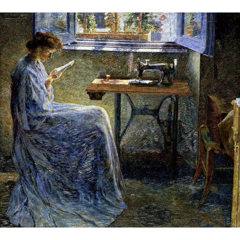 The Romance of One Seamstress Black Modern Wood Framed Art Print by Boccioni, Umberto