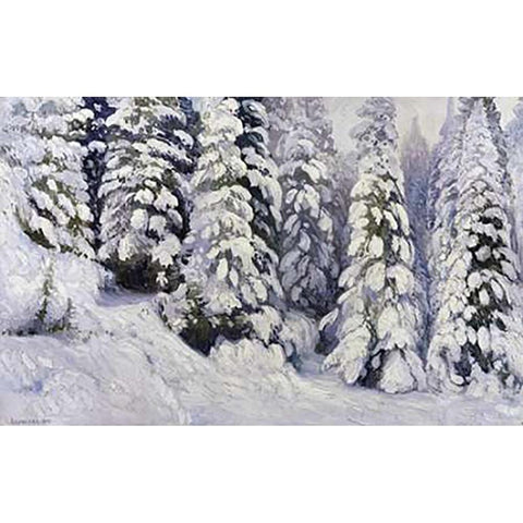 Winter Tale Black Modern Wood Framed Art Print by Borisov, Alexander Alexeevich
