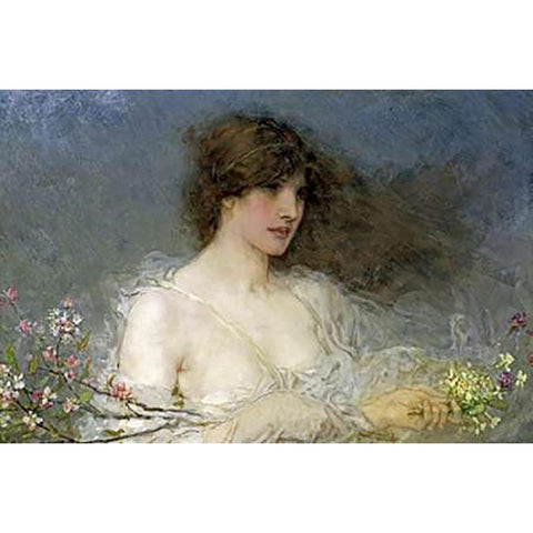 A Spring Idyll Black Modern Wood Framed Art Print by Boughton, George Henry