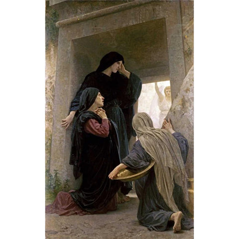 The Three Marys at the Tomb Gold Ornate Wood Framed Art Print with Double Matting by Bouguereau, William-Adolphe