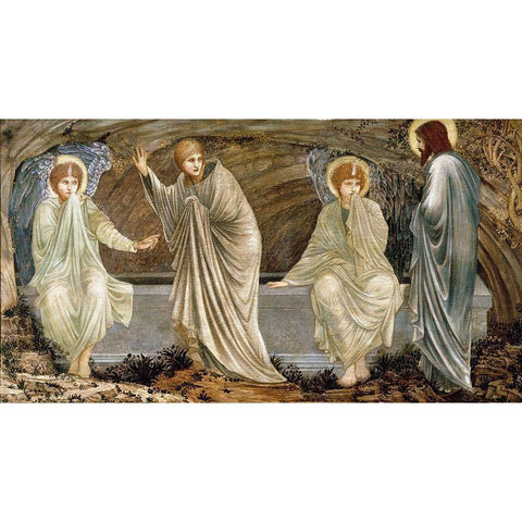 The Morning of the Resurrection Black Modern Wood Framed Art Print by Burne-Jones, Sir Edward