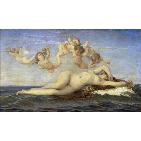 The Birth of Venus Gold Ornate Wood Framed Art Print with Double Matting by Cabanel, Alexandre