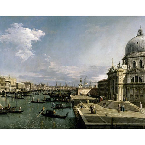 Venice, Church of the Blessed Sacrament Gold Ornate Wood Framed Art Print with Double Matting by Canaletto