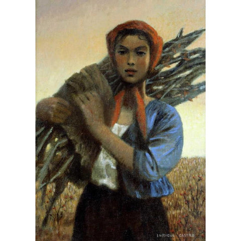 Late Afternoon - Atardecer Black Modern Wood Framed Art Print with Double Matting by Castro, Enrique