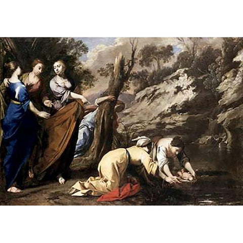 Finding of Moses Black Modern Wood Framed Art Print with Double Matting by Cavallino, Bernardo