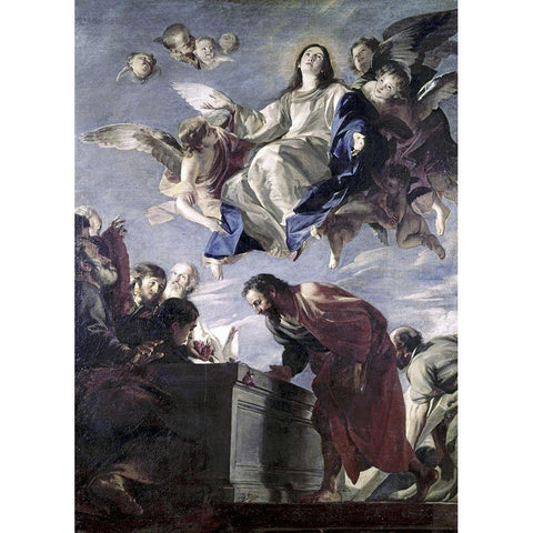 The Ascension of The Virgin Black Modern Wood Framed Art Print with Double Matting by Cerezo, Mateo