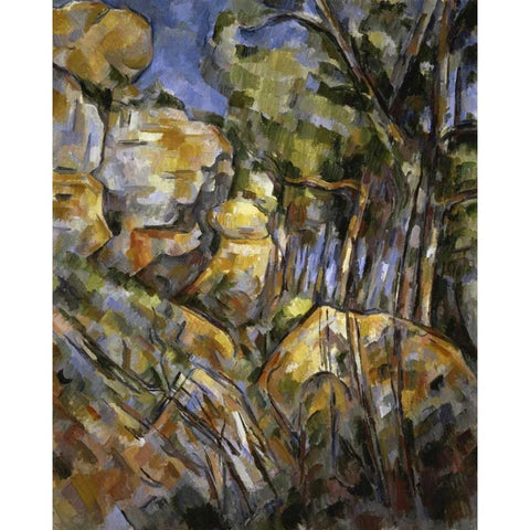 Le Paysage des Dernieres Annes Black Modern Wood Framed Art Print with Double Matting by Cezanne, Paul