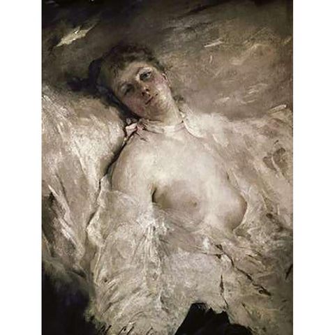 A Girl from the Follies Bergere Black Modern Wood Framed Art Print by Chaplin, Charles