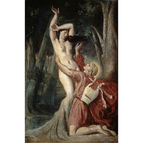 Apollo and Daphne Black Modern Wood Framed Art Print by Chasseriau, Theodore