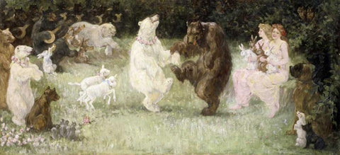 The Rites of Spring Black Ornate Wood Framed Art Print with Double Matting by Church, Frederick Stuart