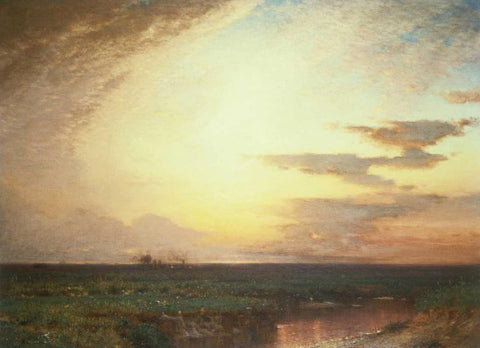 Twilight on the Western Plains Black Ornate Wood Framed Art Print with Double Matting by Colman, Samuel