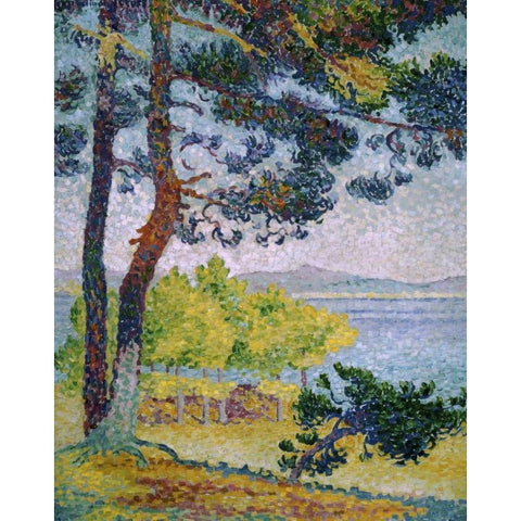 Afternoon at Pardigon Gold Ornate Wood Framed Art Print with Double Matting by Cross, Henri Edmond