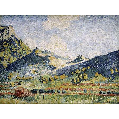 Les Petits Montagnes Mauresques Gold Ornate Wood Framed Art Print with Double Matting by Cross, Henri-Edmond