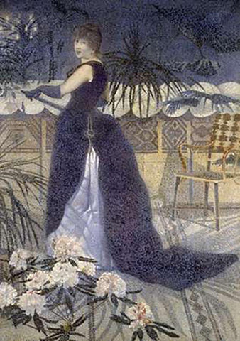 Portrait of Mrs. Cross White Modern Wood Framed Art Print with Double Matting by Cross, Henri-Edmond