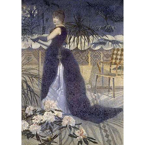 Portrait of Mrs. Cross Black Modern Wood Framed Art Print by Cross, Henri-Edmond