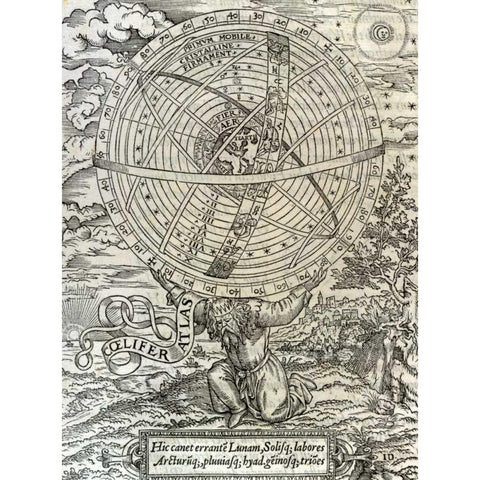 The Cosmographical Glasse Black Modern Wood Framed Art Print by Cuningham, William