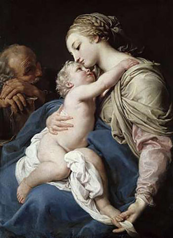 The Family Black Ornate Wood Framed Art Print with Double Matting by Da Camerino, Girolamo di Giovanni