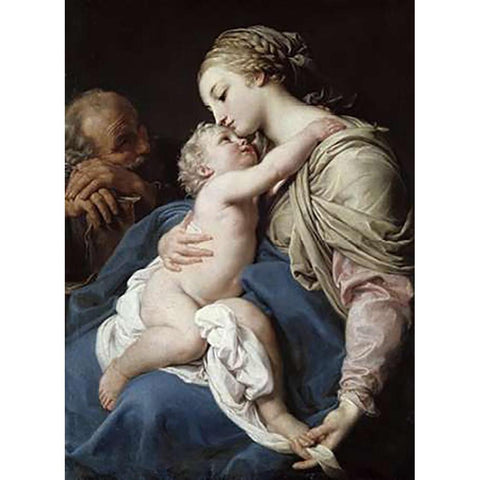 The Family Black Modern Wood Framed Art Print with Double Matting by Da Camerino, Girolamo di Giovanni