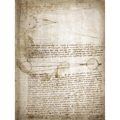 Codex Leicester: the Changing Earth White Modern Wood Framed Art Print by Da Vinci, Leonardo