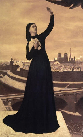The White Rock (Le Rocher Blanc) White Modern Wood Framed Art Print with Double Matting by de Chavannes, Pierre Puvis