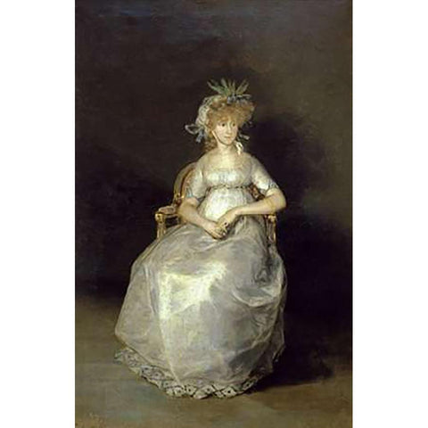 The Countess of Chichon White Modern Wood Framed Art Print by Goya, Francisco De