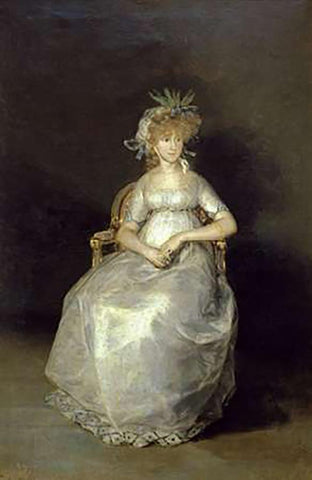 The Countess of Chichon Black Ornate Wood Framed Art Print with Double Matting by Goya, Francisco De
