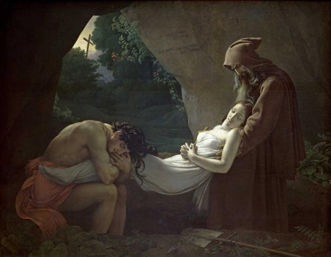 Entombment of Atala White Modern Wood Framed Art Print with Double Matting by De Roucy-Trioson, Anne Girodet