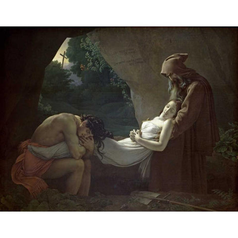 Entombment of Atala Black Modern Wood Framed Art Print by De Roucy-Trioson, Anne Girodet