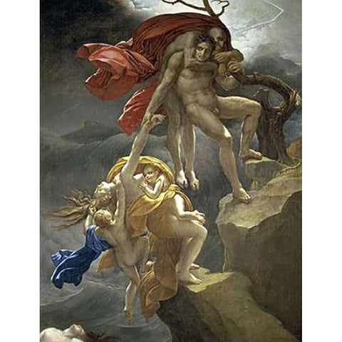 Scene of the Flood Black Modern Wood Framed Art Print with Double Matting by De Roucy-Trioson, Anne Girodet