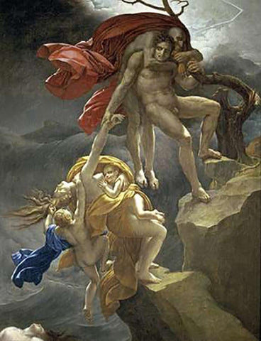 Scene of the Flood White Modern Wood Framed Art Print with Double Matting by De Roucy-Trioson, Anne Girodet