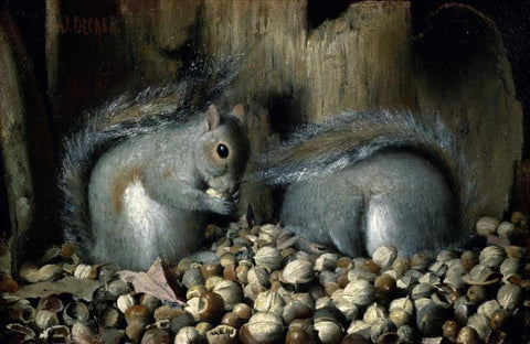 Les Gloutons Black Ornate Wood Framed Art Print with Double Matting by Decker, Joseph